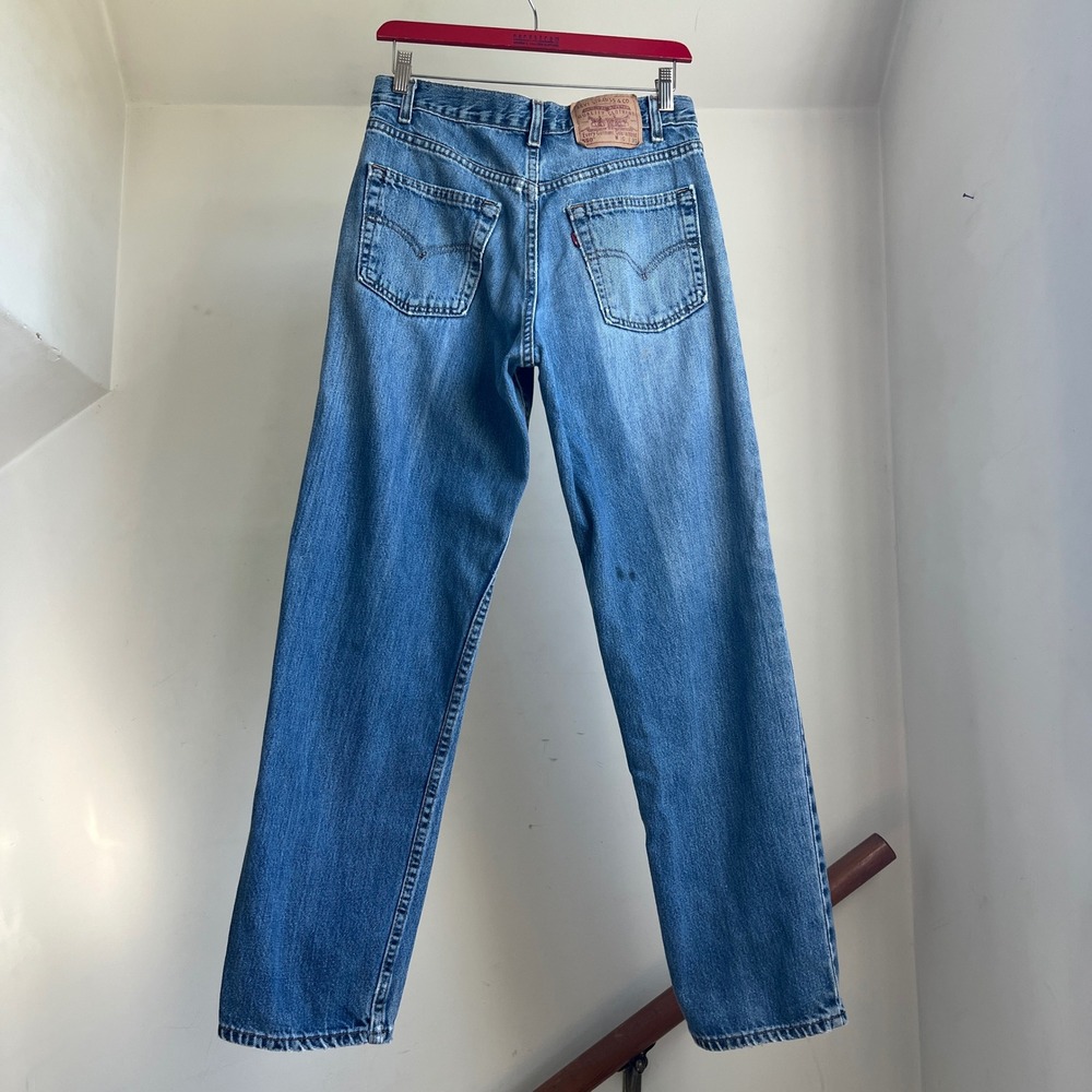 Vintage Levis 550 Relaxed Fit Jeans 30x30 Blue Denim High Waisted USA Distressed